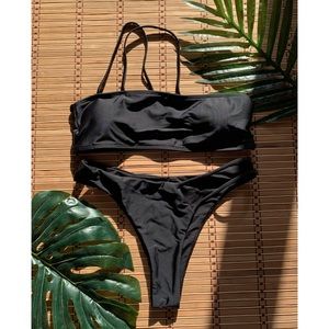 Black Strappy One Shoulder Bikini *NWOT*